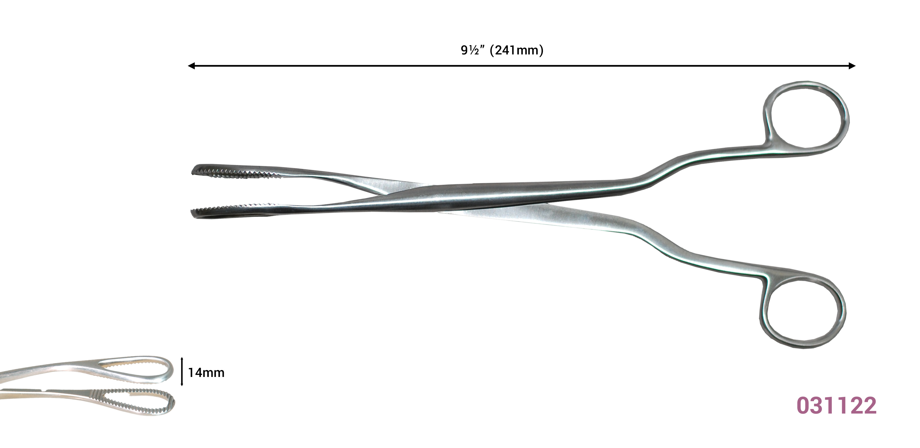 McClintock Evacuation Forceps 9 1/2" with 14mm jaws - Image 2